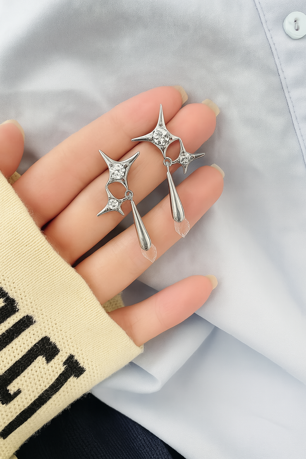 Celestine Cross Earrings